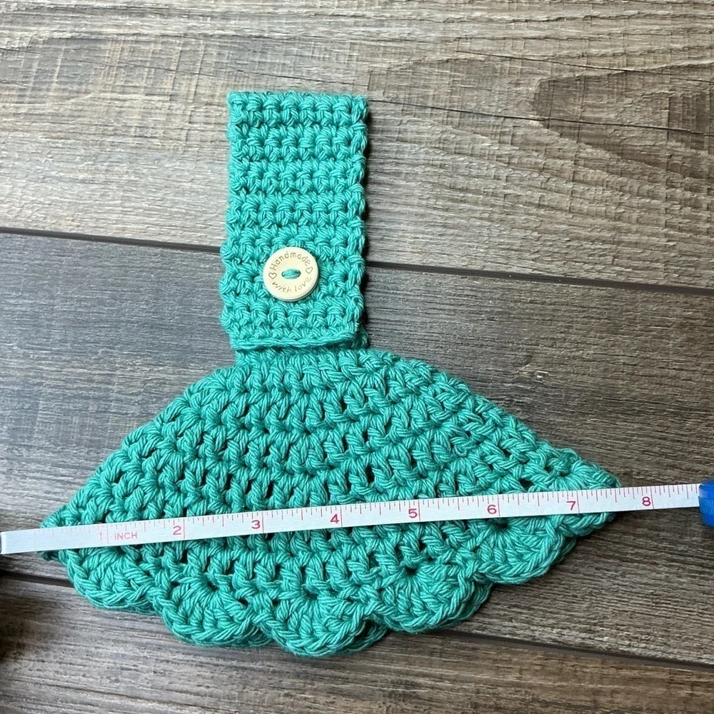 Kitchen Tea Hand Towel Holder Topper Cotton‎ Handcrafted Handmade Crochet